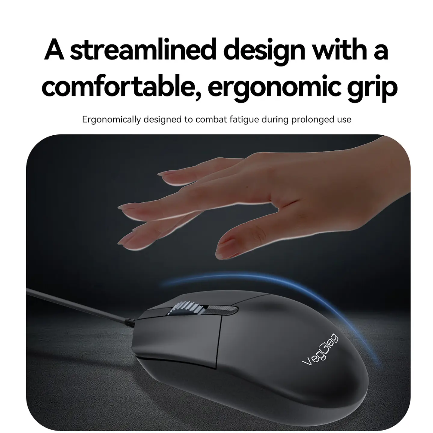 Combo Teclado + Mouse USB VegGieg MK500A – Kit Computador Oficina Plug & Play 3