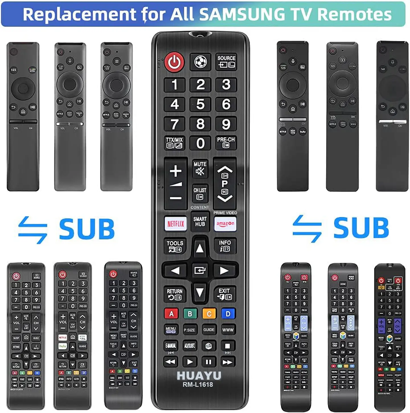 Control Remoto Universal para TV Samsung RM-L1618 – Listo para Usar 3