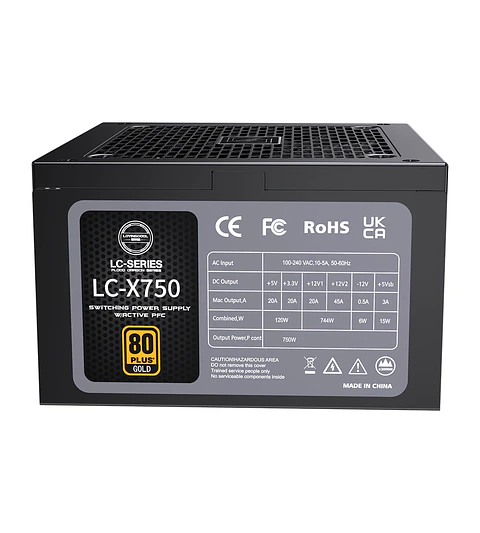 Fuente De Poder Para Pc 80 Plus Gold 750w Atx Color Negro