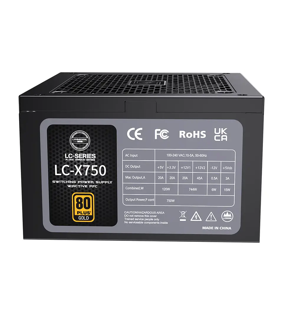 Fuente De Poder Para Pc 80 Plus Gold 750w Atx Color Negro 1