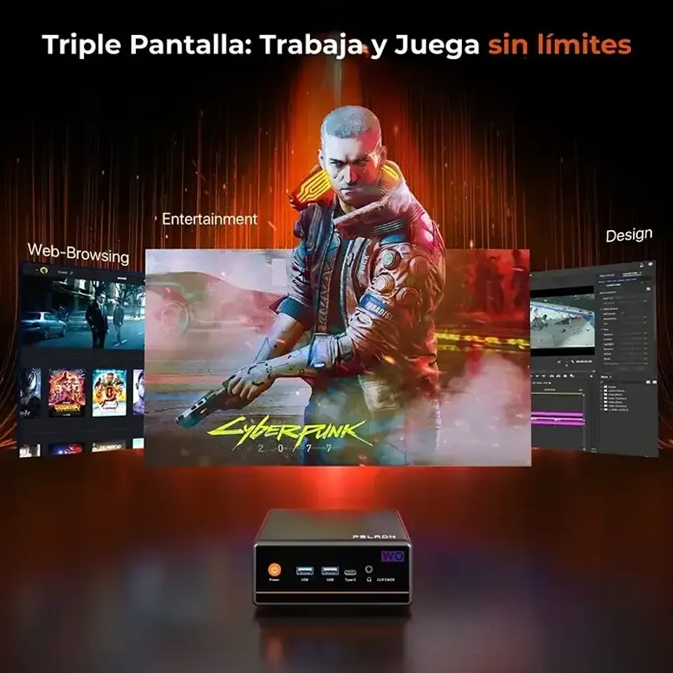 Mini PC Ryzen 5 5600H 16GB RAM 512GB SSD Windows Wifi Bluetooth HDMI Oficina Empresa Rapido Computador Compacto Escritorio Negocio Multitarea Bajo Consumo Alto Rendimiento 5