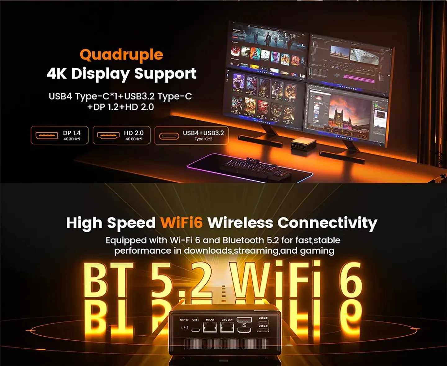Mini PC PELADN WO4 Ryzen 5 7640HS | Alto Rendimiento en Formato Compacto 3