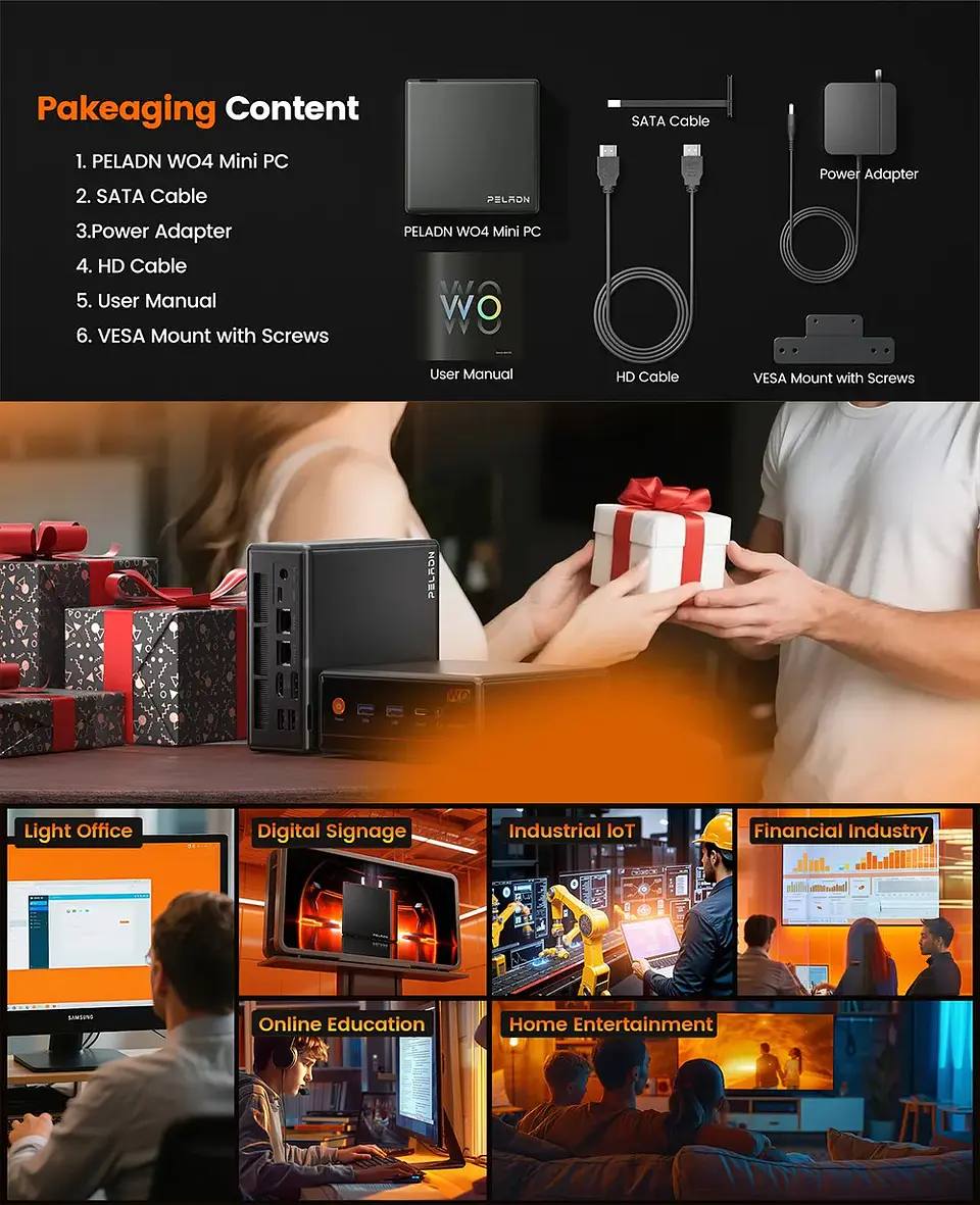 Mini PC PELADN WO4 Ryzen 5 7640HS | Alto Rendimiento en Formato Compacto 6