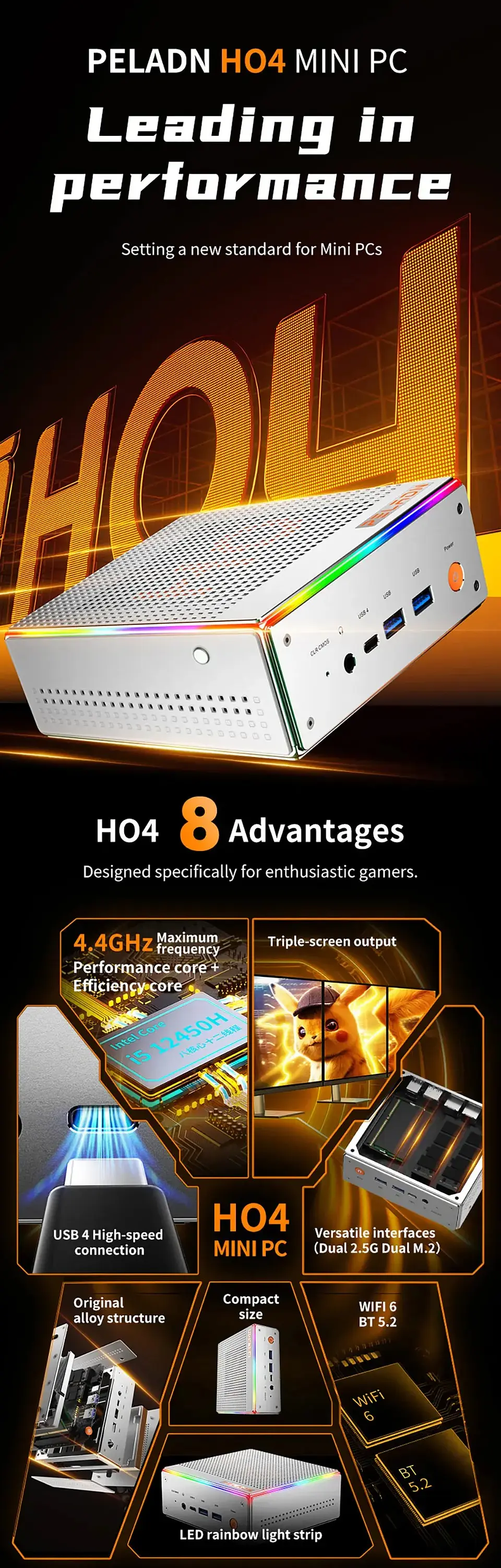 Mini PC PELADN HO4 Intel Core i5-12450H | Potencia Compacta para Oficina, Estudio y Productividad 3