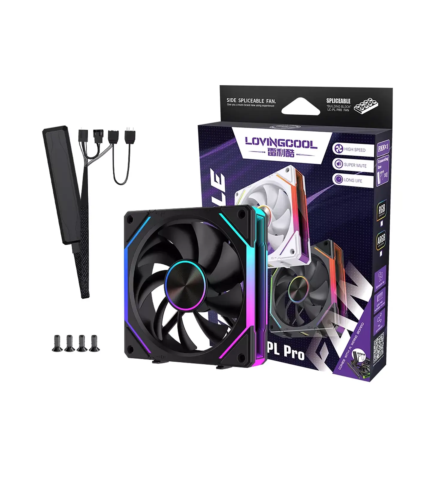 Ventilador PC 120mm ARGB Lovingcool PL-120 Pro Modular RGB Gamer 1