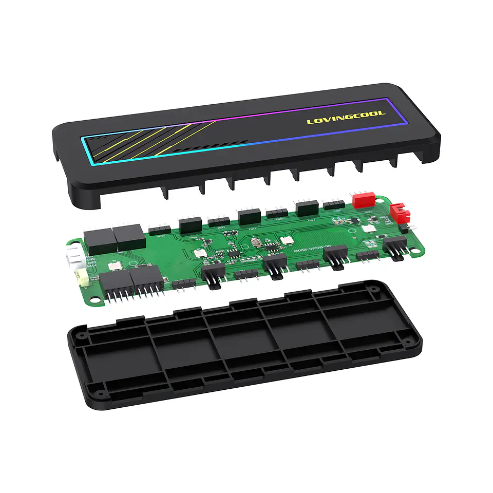 Controlador ARGB Lovingcool K47 Negro para Ventiladores PWM y Luces ARGB 5V 2