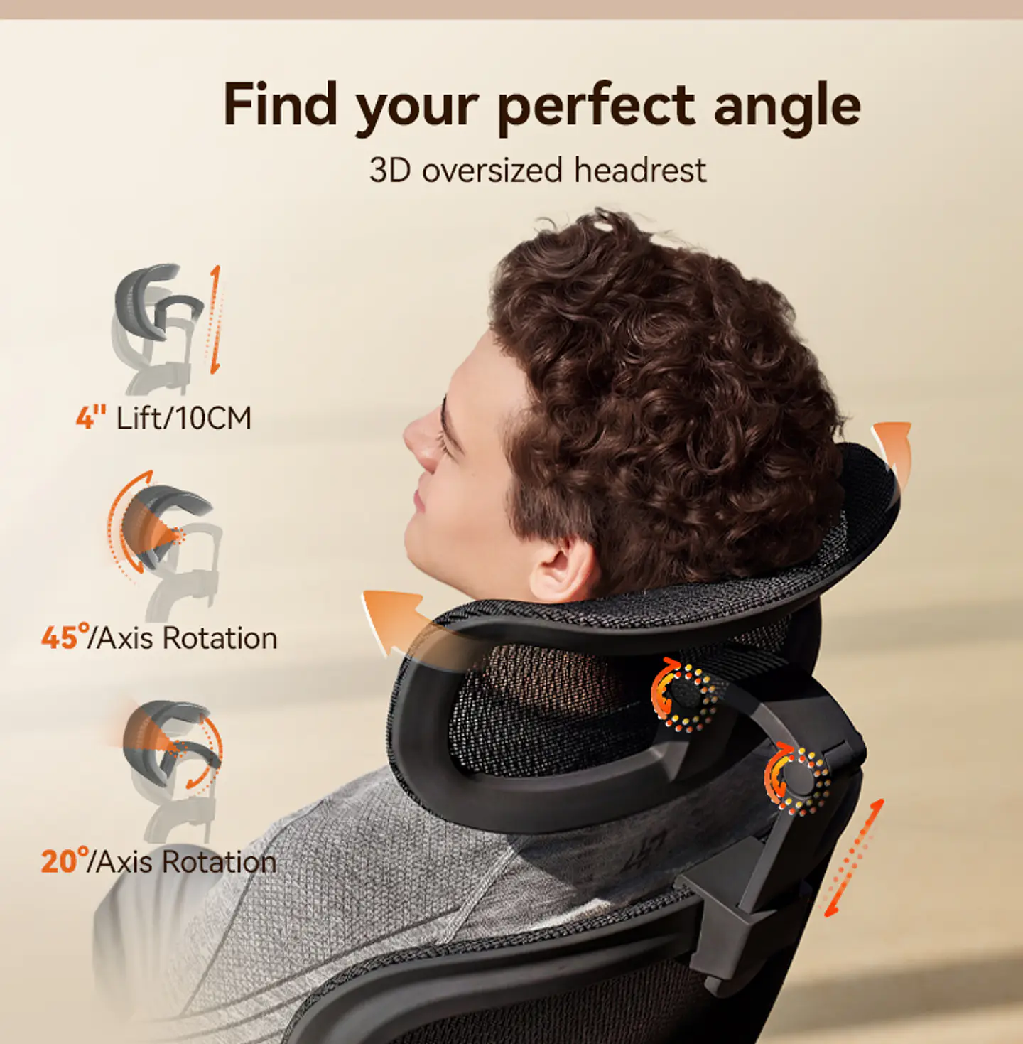 Silla Ergonómica SIHOO B100 Pro | Soporte Lumbar Flotante | Reclinable 135° | Reposabrazos 4D | Malla Premium Oficina / Home Office 3