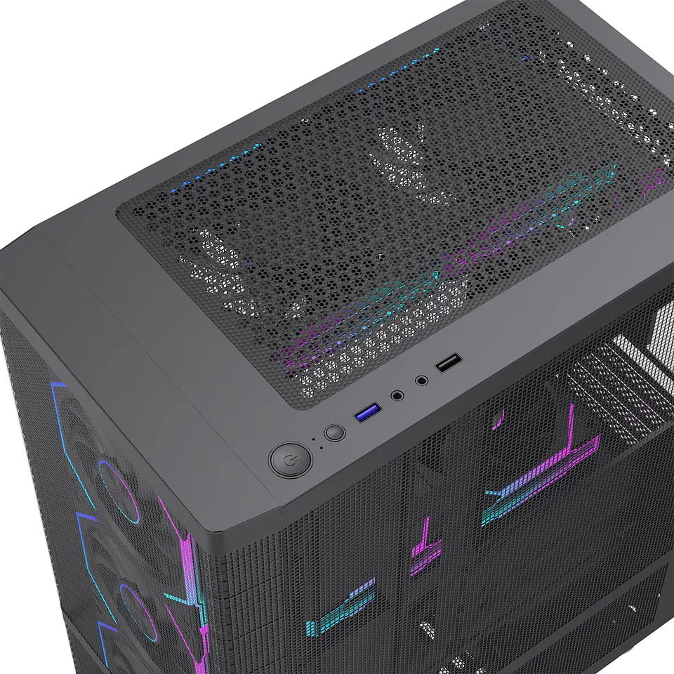 Gabinete Coreforce Full Mesh Metálico Atx Microperforado  5