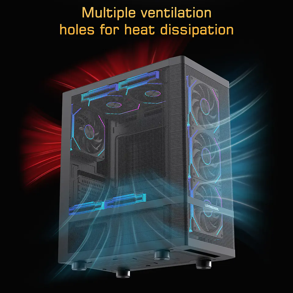 Gabinete Coreforce Full Mesh Metálico Atx Microperforado  10