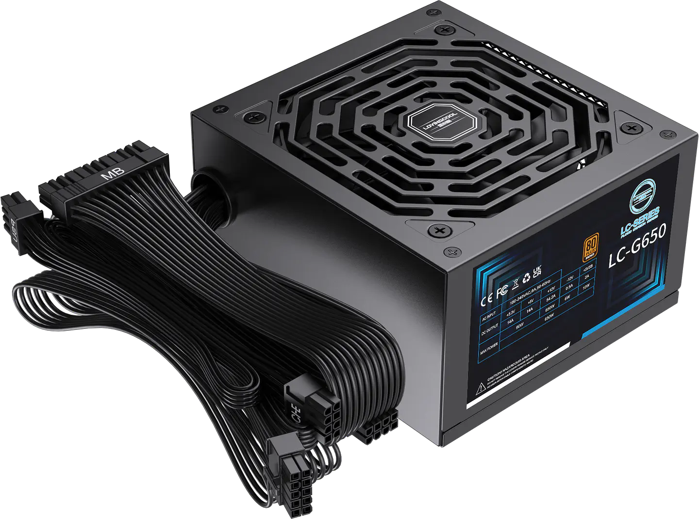 Fuente de Poder Lovingcool LC-G650 650W 80 Plus Bronze ATX para PC Gamer 5