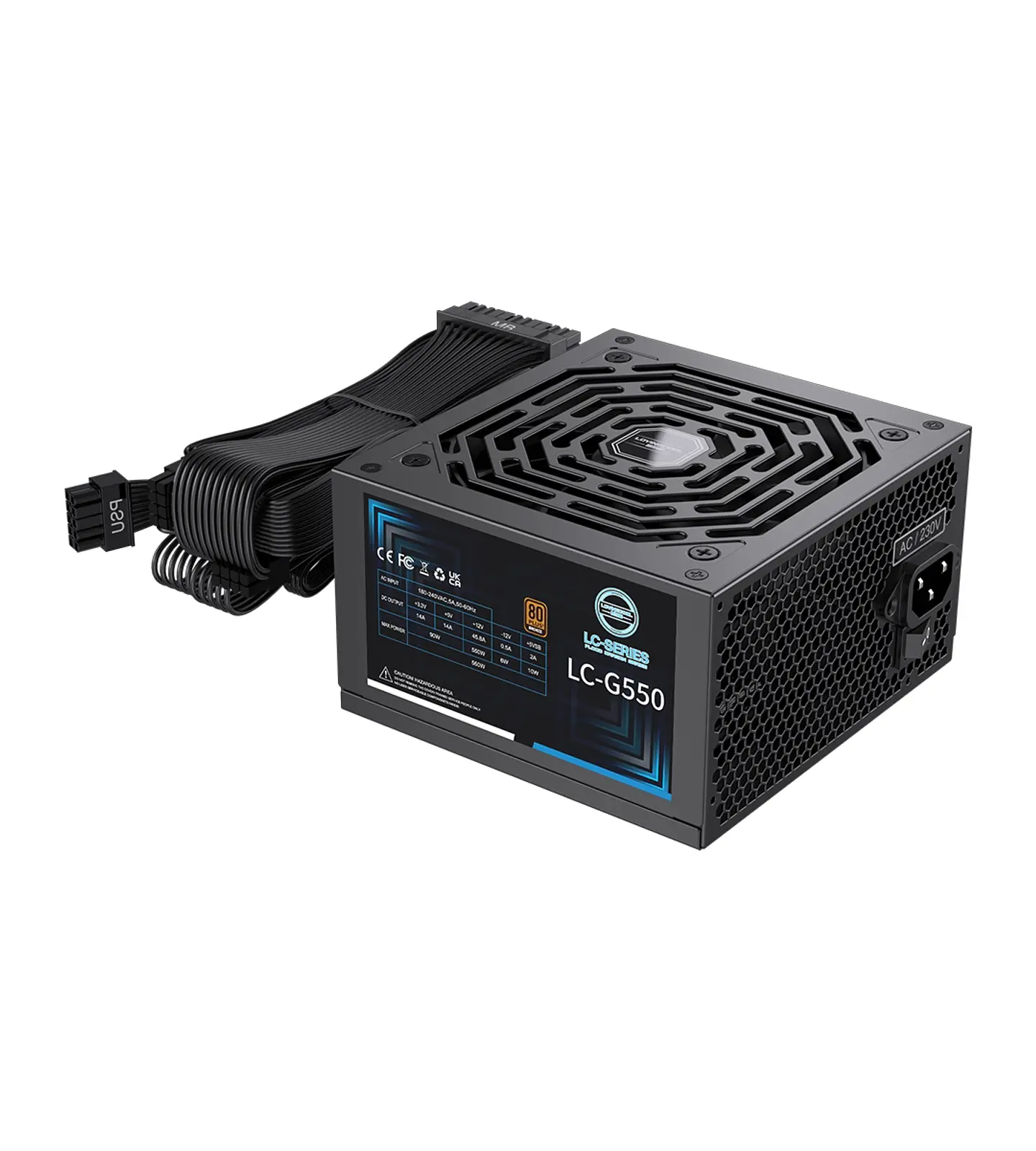 Fuente de Poder Lovingcool LC-G550 550W 80 Plus Bronze ATX para PC Gamer 1
