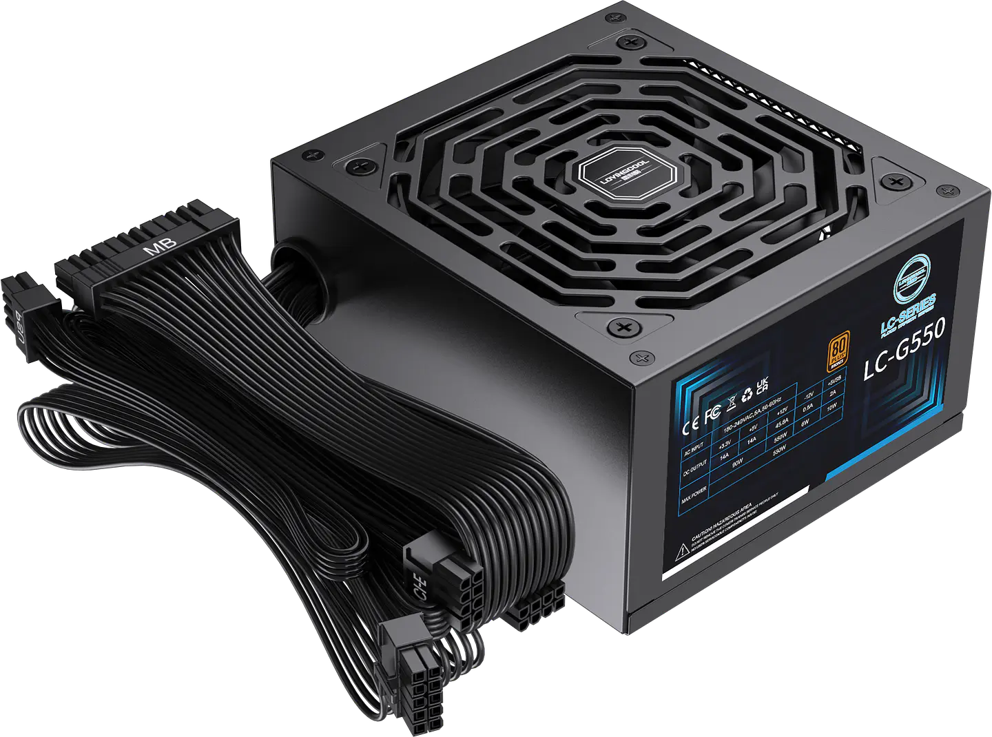 Fuente de Poder Lovingcool LC-G550 550W 80 Plus Bronze ATX para PC Gamer 5