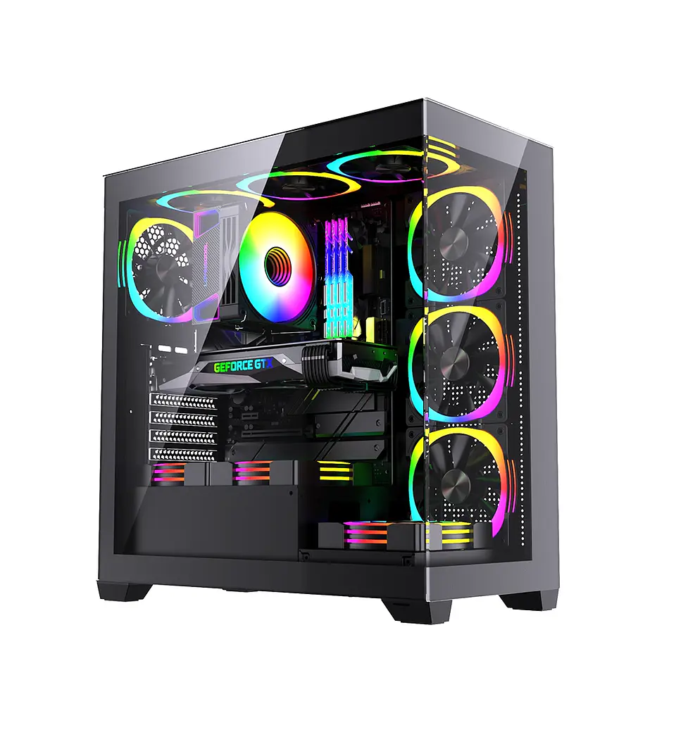 Gabinete Gamer Lovingcool A10 ATX 10 Ventiladores maximo USB 3.0– Blanco o Negro 1