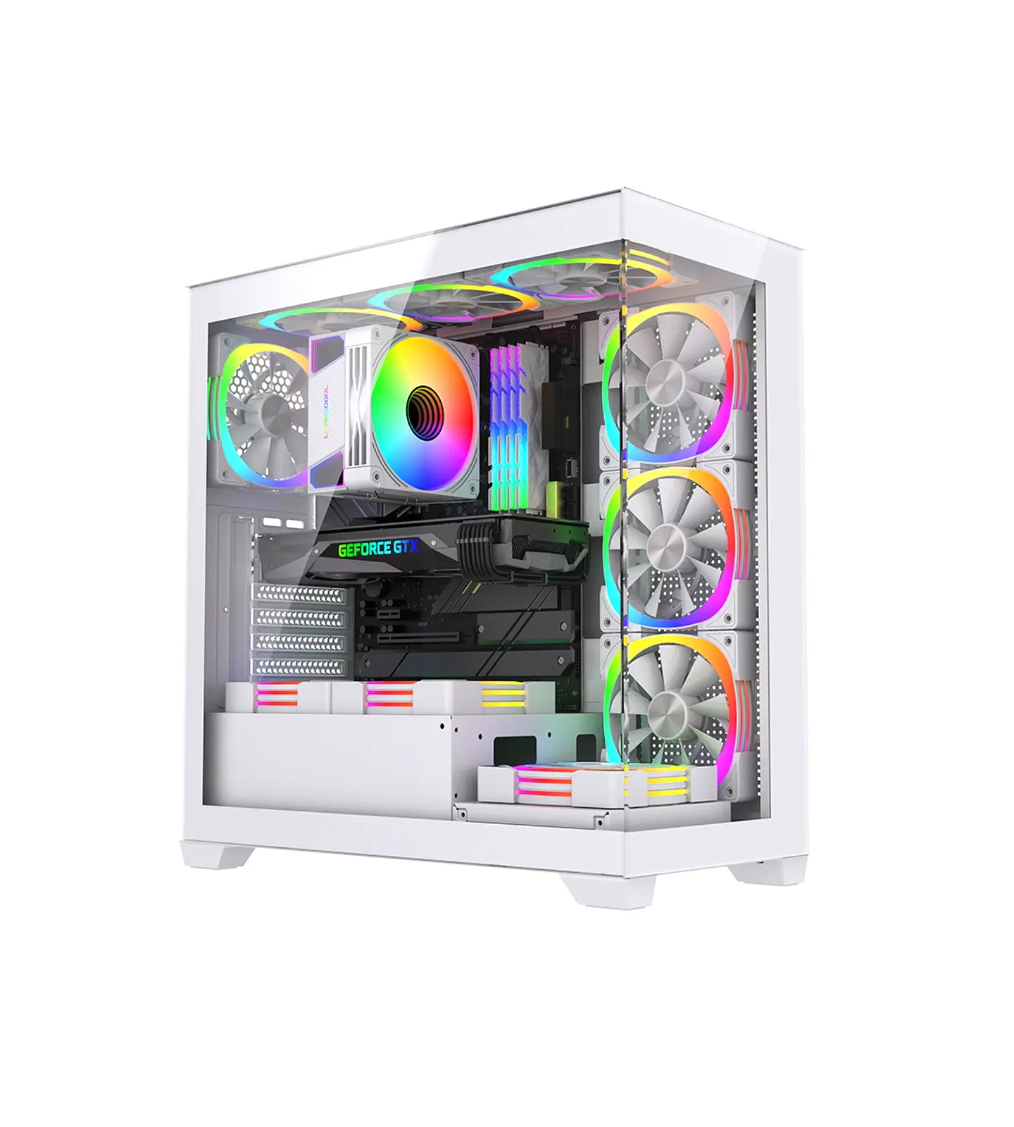 Gabinete Gamer Lovingcool A10 ATX 10 Ventiladores maximo USB 3.0– Blanco o Negro 2