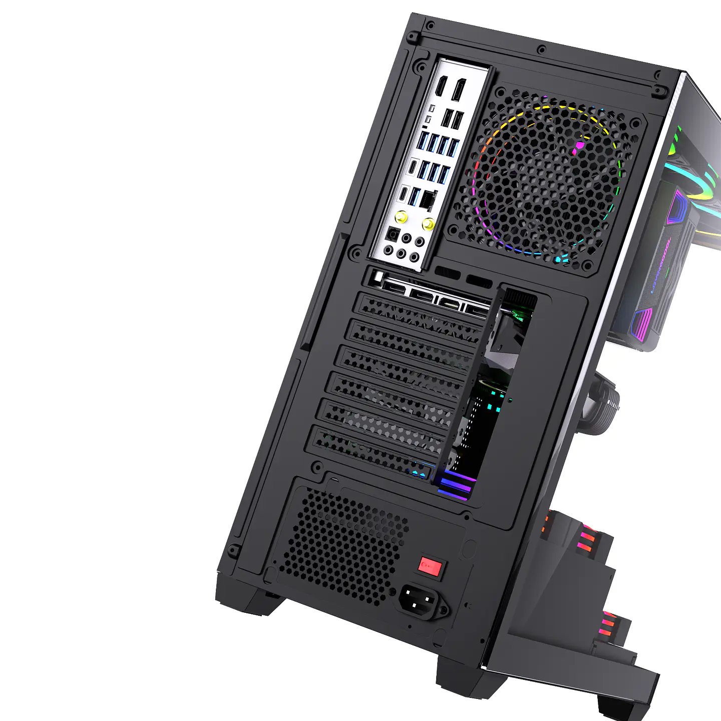Gabinete Gamer Lovingcool A10 ATX 10 Ventiladores maximo USB 3.0– Blanco o Negro 5