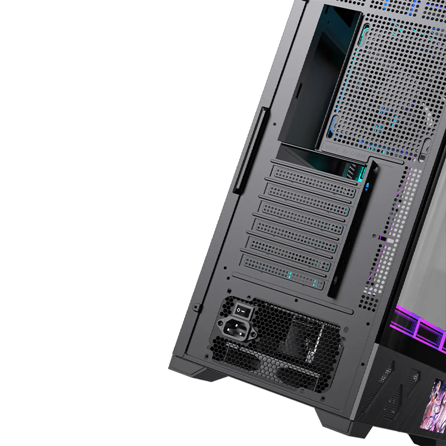 Gabinete Gamer CoreForce A20 ATX con Pantalla LCD 5.5” – Vidrio Panorámico y Hasta 9 Ventiladores 3