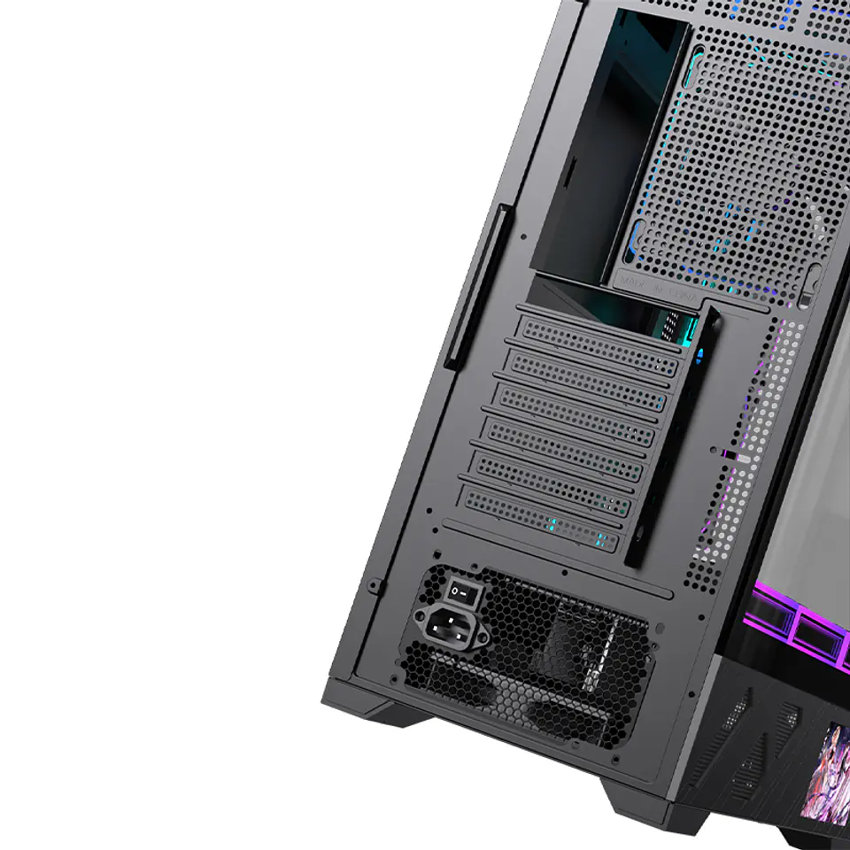 Gabinete Gamer CoreForce A20 ATX con Pantalla LCD 5.5” – Vidrio Panorámico y Hasta 9 Ventiladores 3
