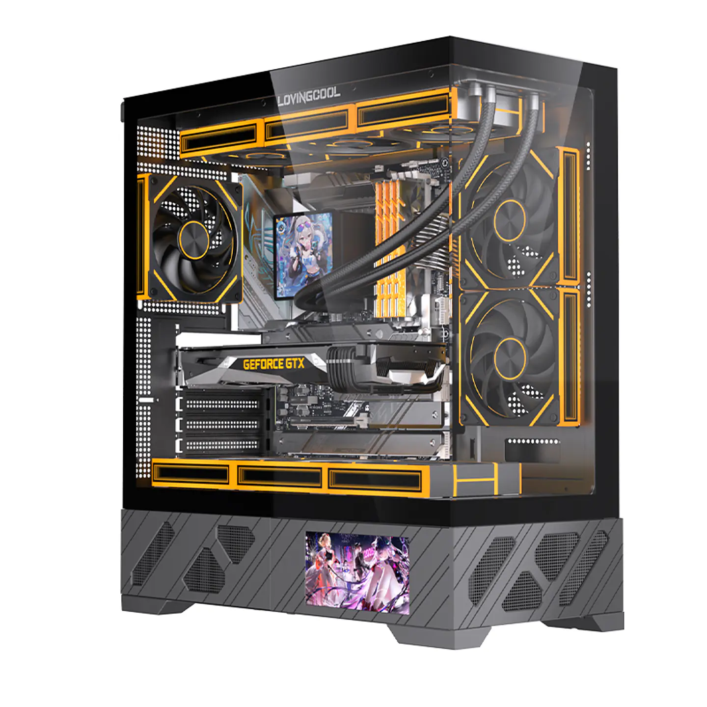 Gabinete Gamer CoreForce A20 ATX con Pantalla LCD 5.5” – Vidrio Panorámico y Hasta 9 Ventiladores 6