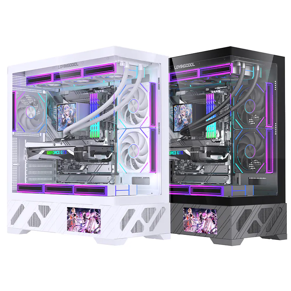 Gabinete Gamer CoreForce A20 ATX con Pantalla LCD 5.5” – Vidrio Panorámico y Hasta 9 Ventiladores 8