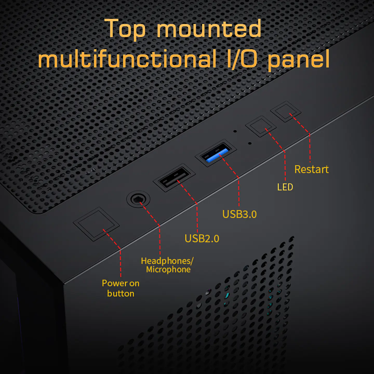 Gabinete Gamer CoreForce A20 ATX con Pantalla LCD 5.5” – Vidrio Panorámico y Hasta 9 Ventiladores 14