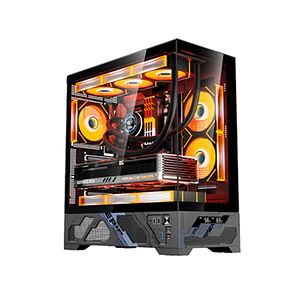 Gabinete Gamer CoreForce A30 ATX Panorámico – Vidrio Lateral y Soporte Hasta 9 Ventiladores