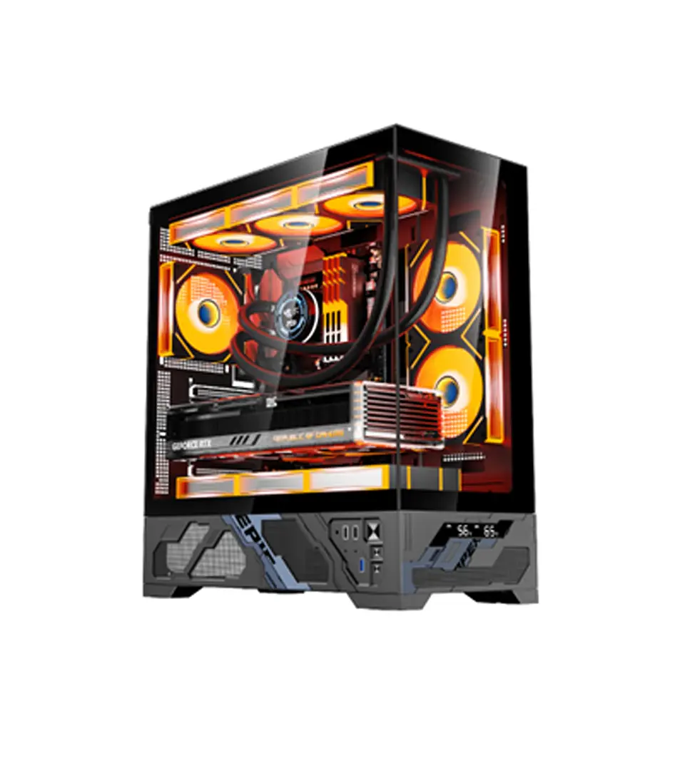 Gabinete Gamer CoreForce A30 ATX Panorámico – Vidrio Lateral y Soporte Hasta 9 Ventiladores 1