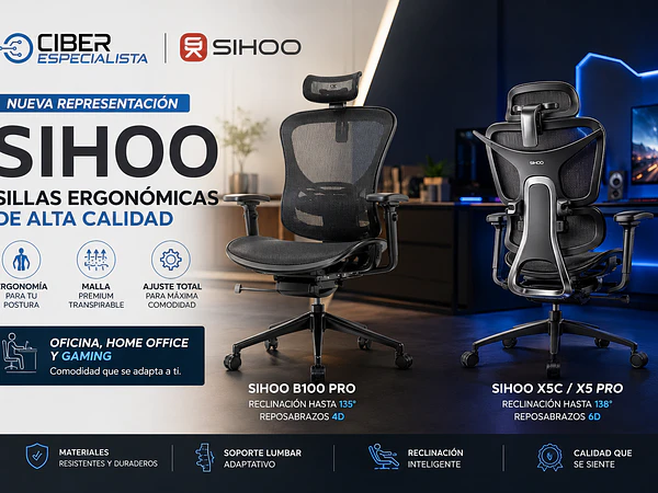 CiberEspecialista suma una nueva representación: SIHOO, sillas ergonómicas de alto nivel para oficina, home office y gaming