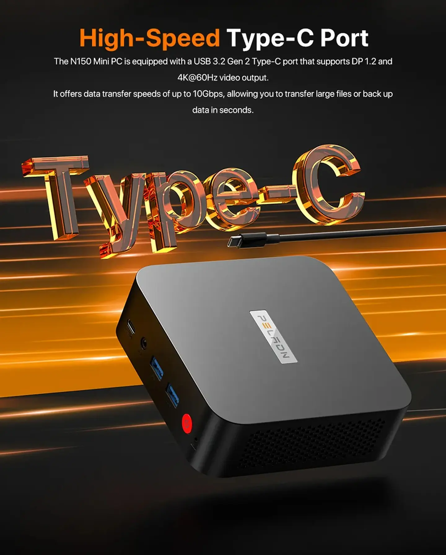 Mini PC PELADN Wi-8 Intel N150 16GB RAM 512GB SSD Windows 11 Pro, Triple Pantalla y Doble LAN 5