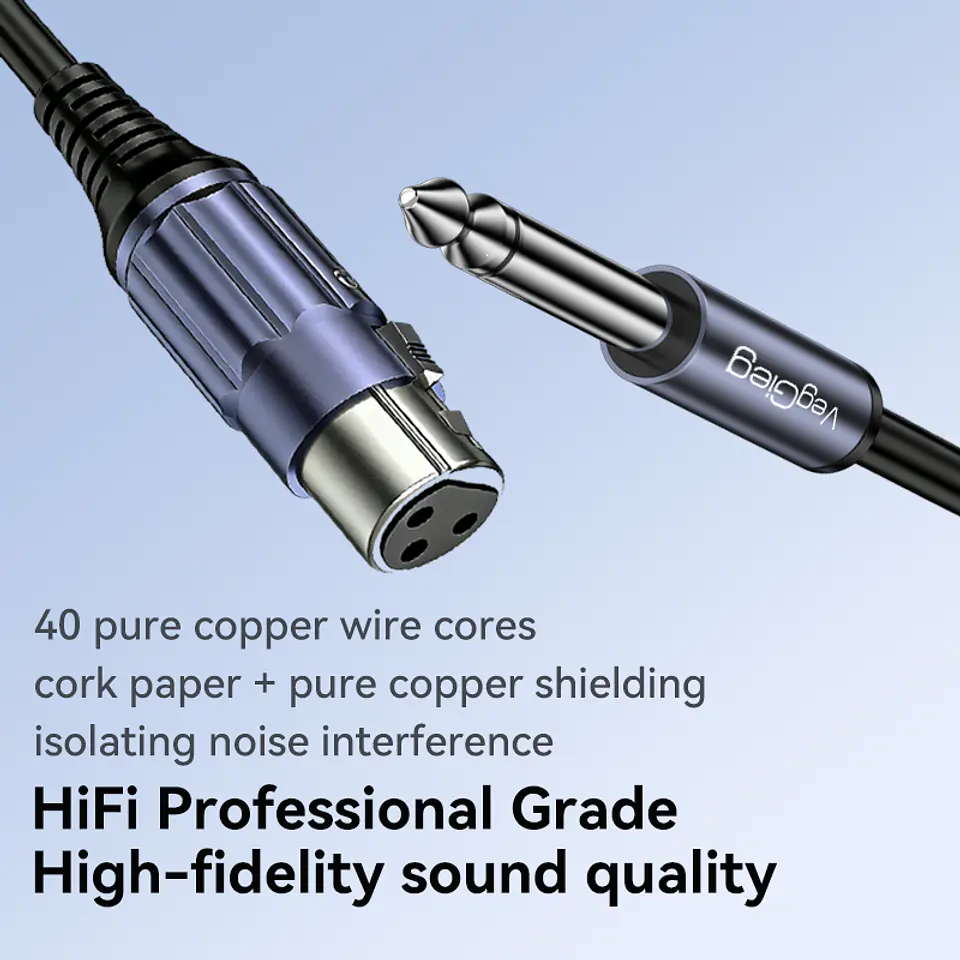 Cable Veggieg Xlr Hembra A Plug 6.35mm Macho Para Audio Pro 8