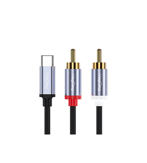 Cable Usb-c A 2 Rca Veggieg A622 3 Metros Para Audio