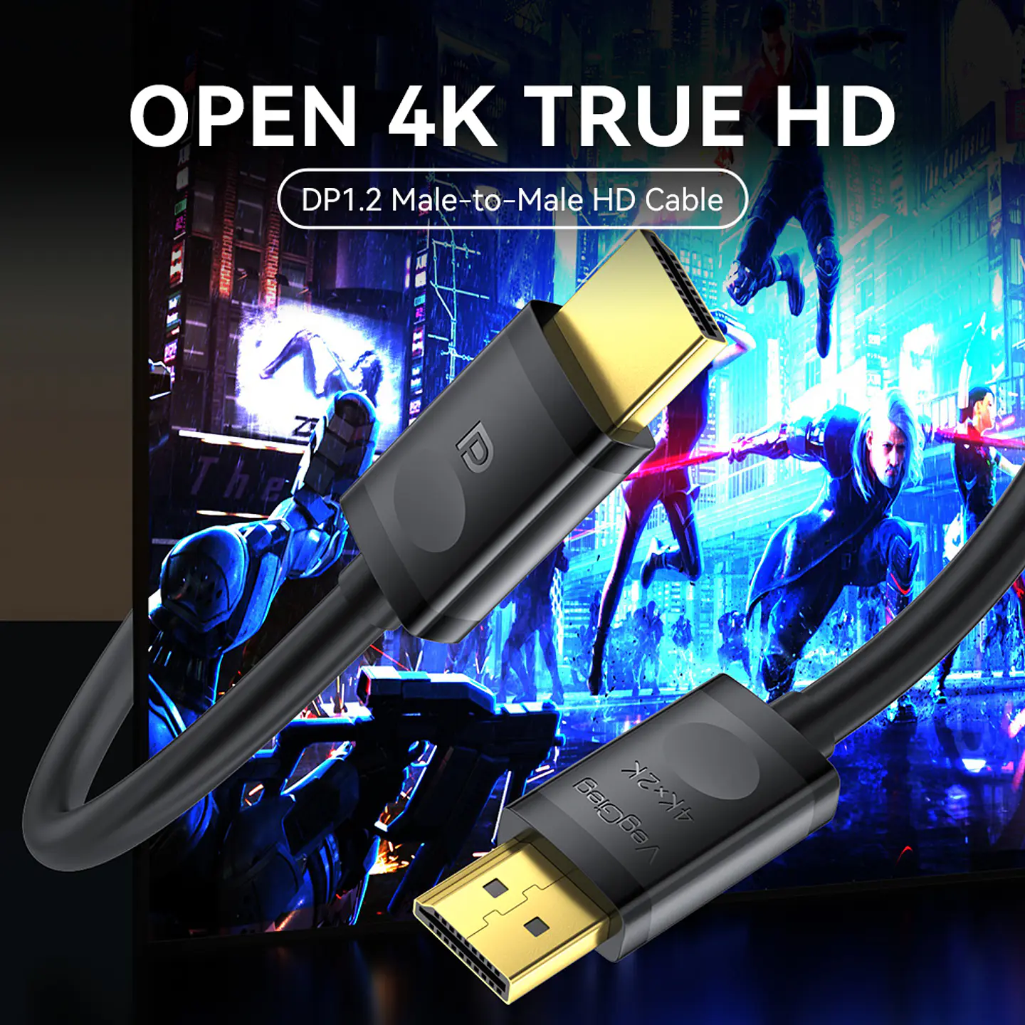 Cable DisplayPort Veggieg 4K 60Hz y 2K 144Hz 1.5 y 3 Metros  2