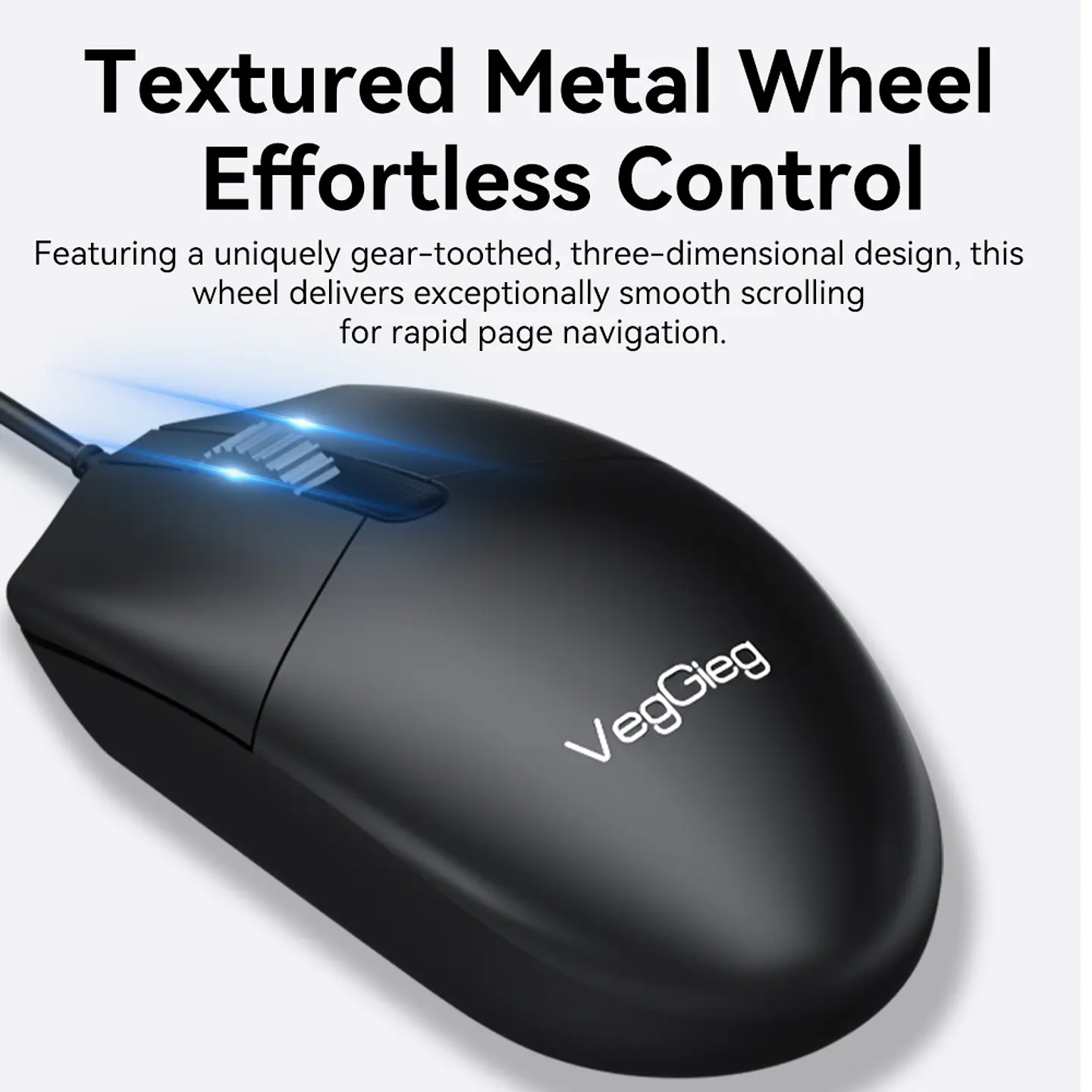 Mouse Con Cable Veggieg G005 Usb Oficina 1.8m 3 Botones 6