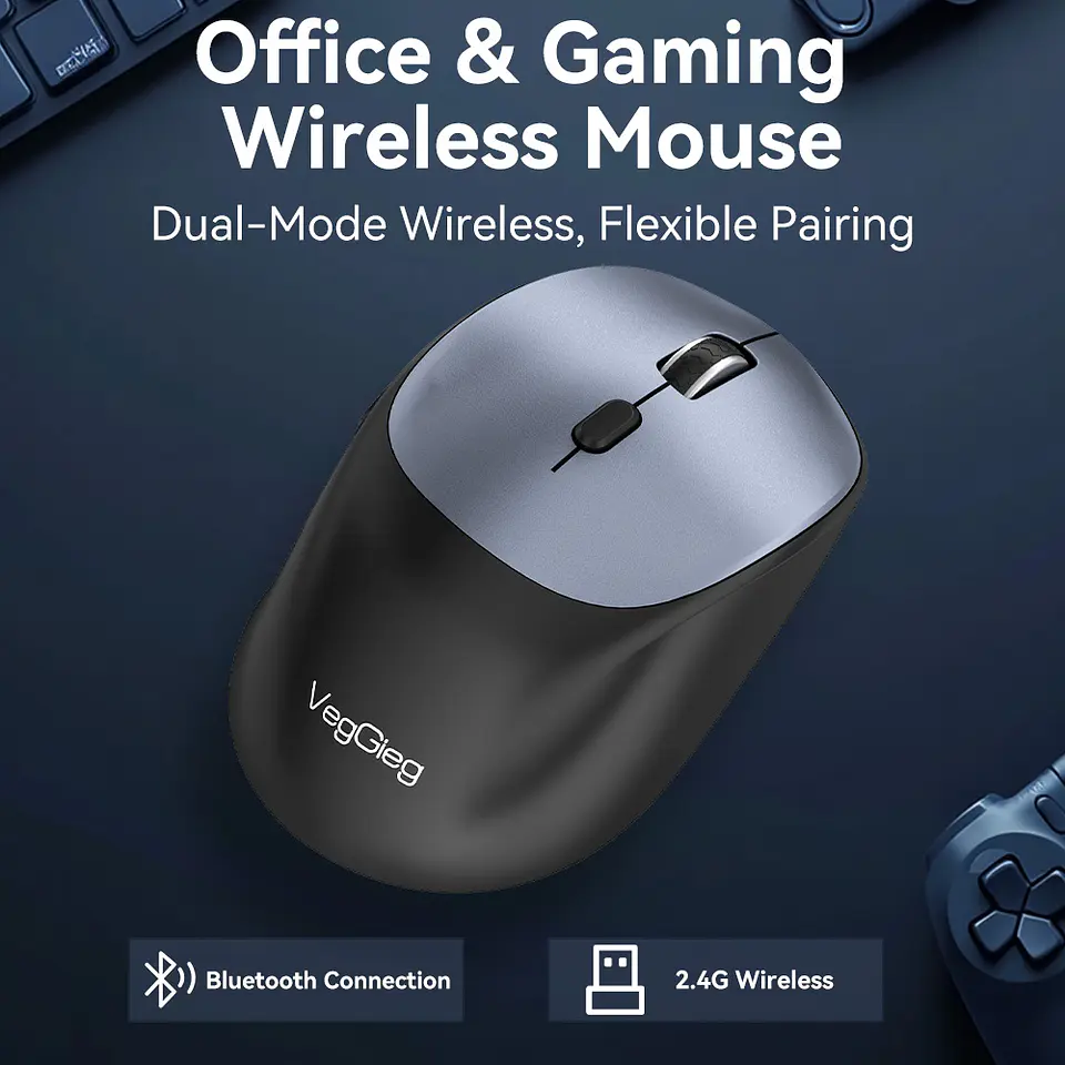 Mouse Veggieg G880 Inalámbrico Conexión 2.4 Ghz + Bluetooth 4