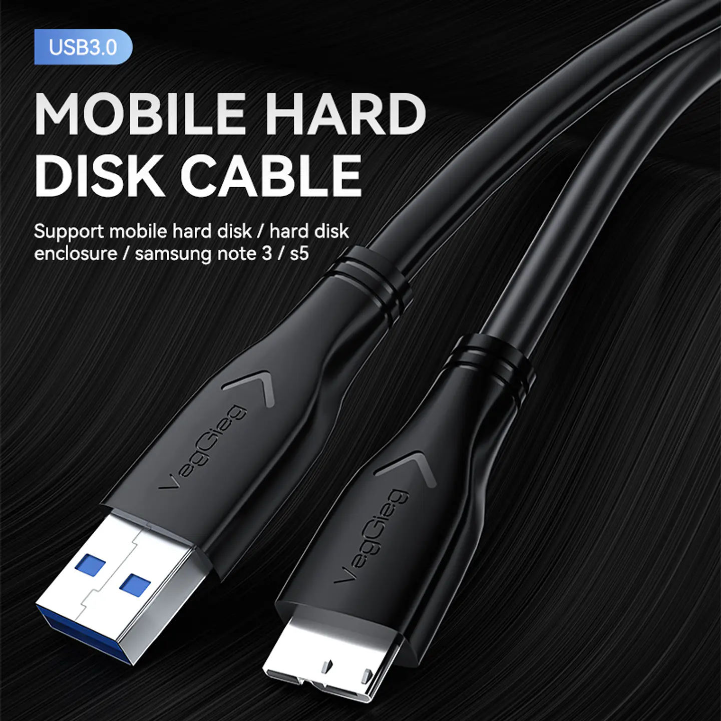 Cable Usb 3.0 A A Micro-b Veggieg V-u318 Para Disco Duro Hdd 2
