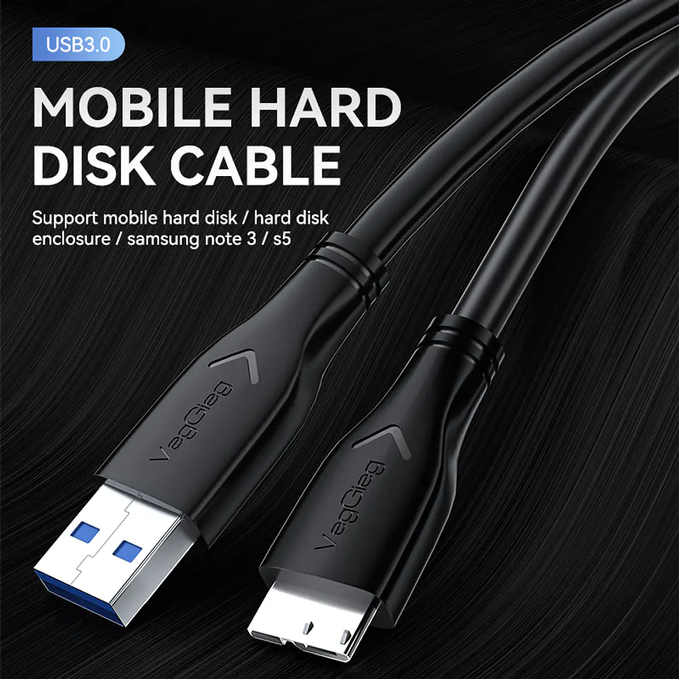 Cable Usb 3.0 A A Micro-b Veggieg V-u318 Para Disco Duro Hdd 2