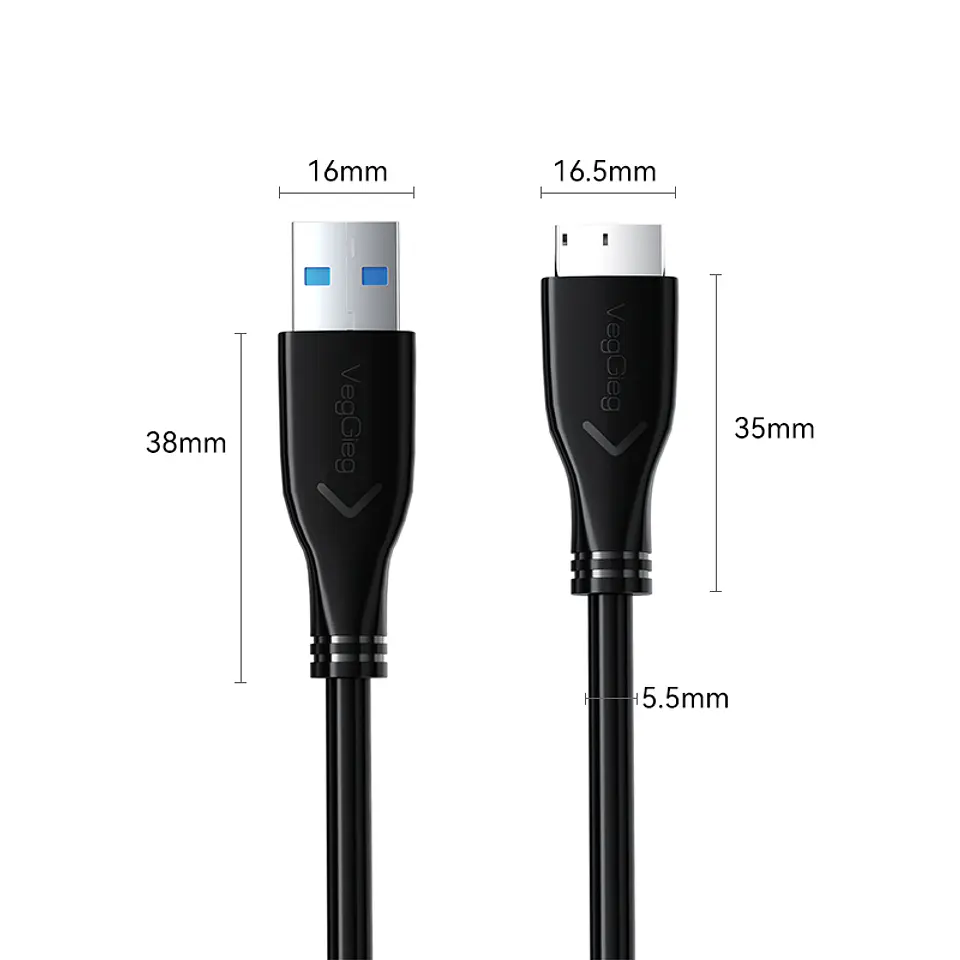 Cable Usb 3.0 A A Micro-b Veggieg V-u318 Para Disco Duro Hdd 10