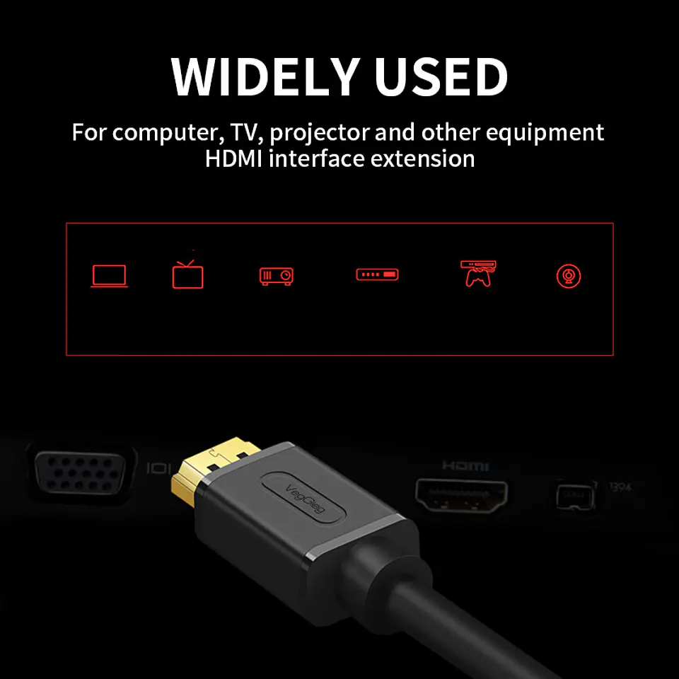 Cable Extensor HDMI 2.0 Veggieg 4K 60Hz Macho a Hembra 3