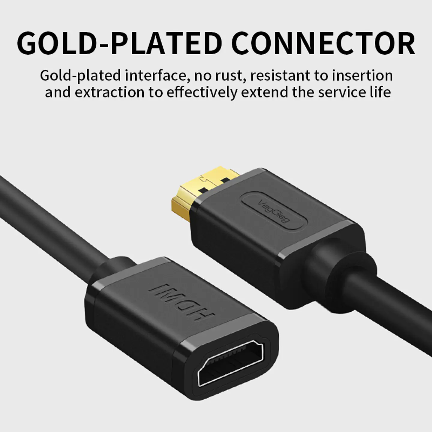 Cable Extensor HDMI 2.0 Veggieg 4K 60Hz Macho a Hembra 5