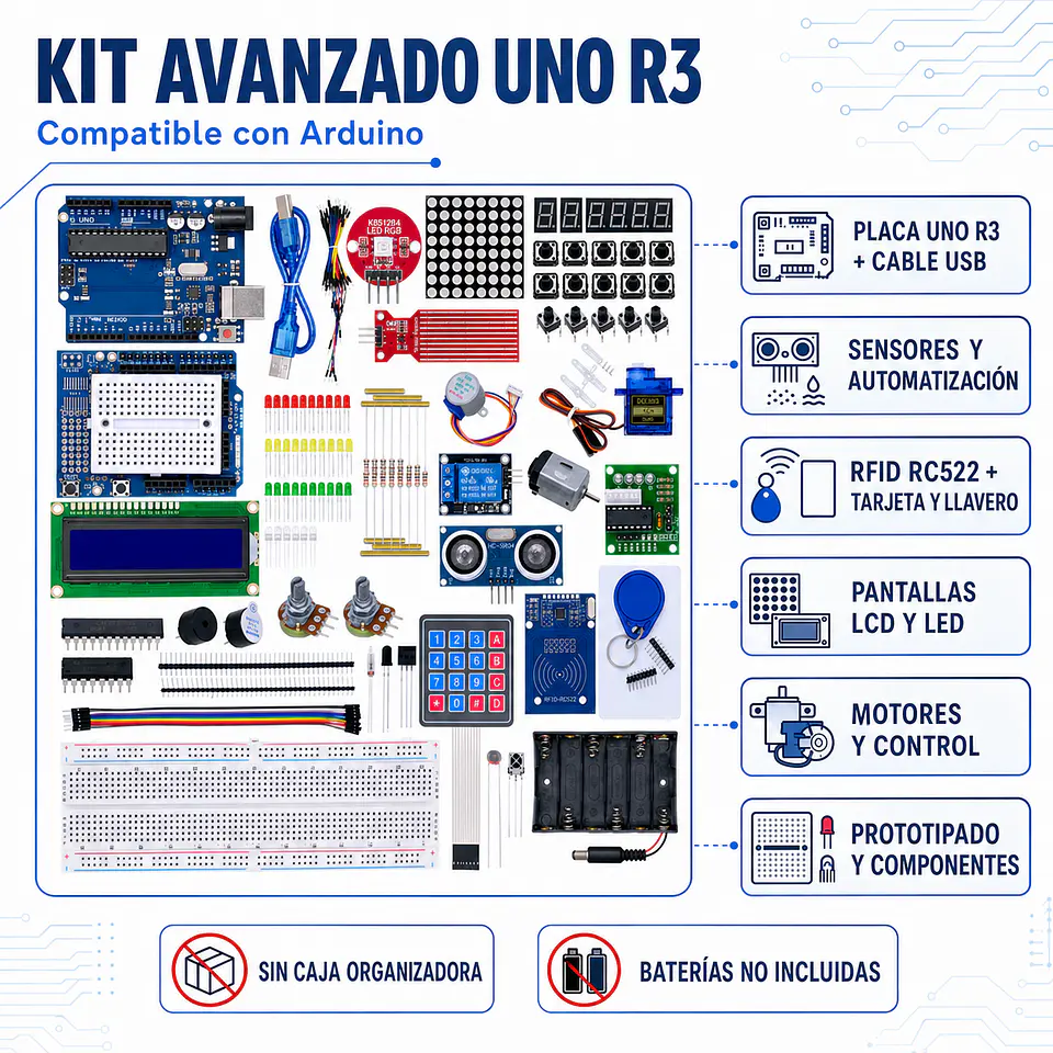 Super Starter Kit Avanzado Para Arduino Uno R3 Dip Ciberes 2