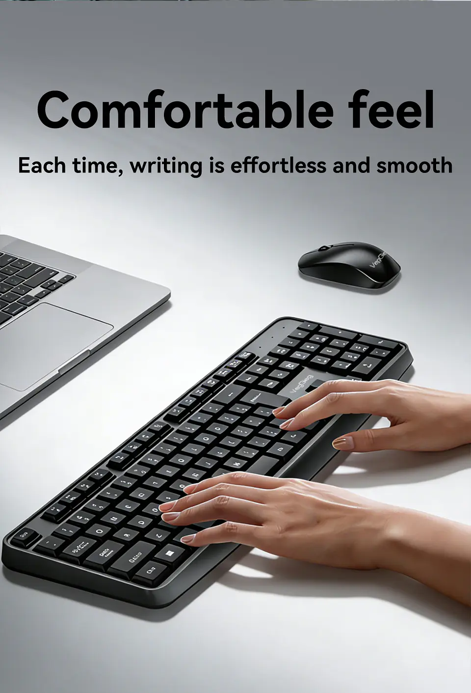 Kit Teclado Y Mouse Veggieg Mk700 Inalambrico Para Oficina 5