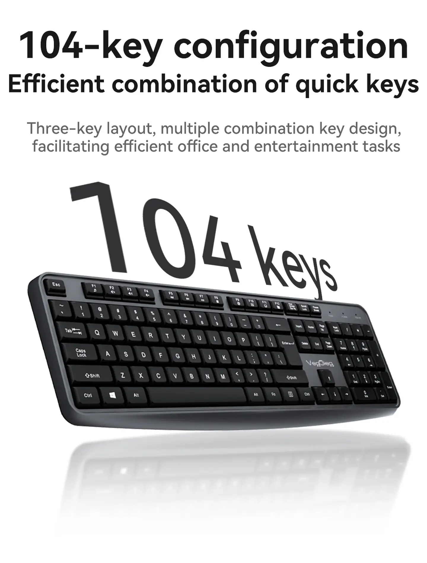 Kit Teclado Y Mouse Veggieg Mk700 Inalambrico Para Oficina 12