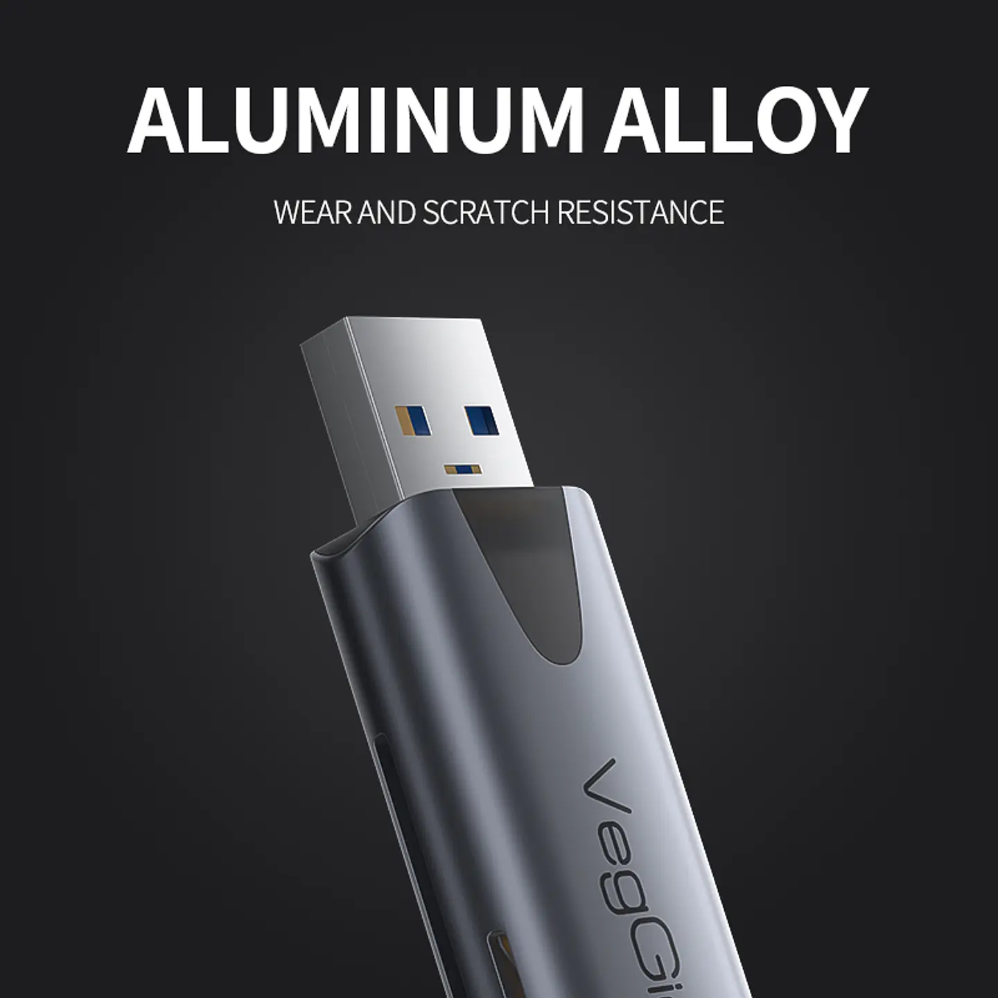 Lector De Tarjetas Sd Micro Sd 2 En 1 Usb-c Usb 3.0 Veggieg 9