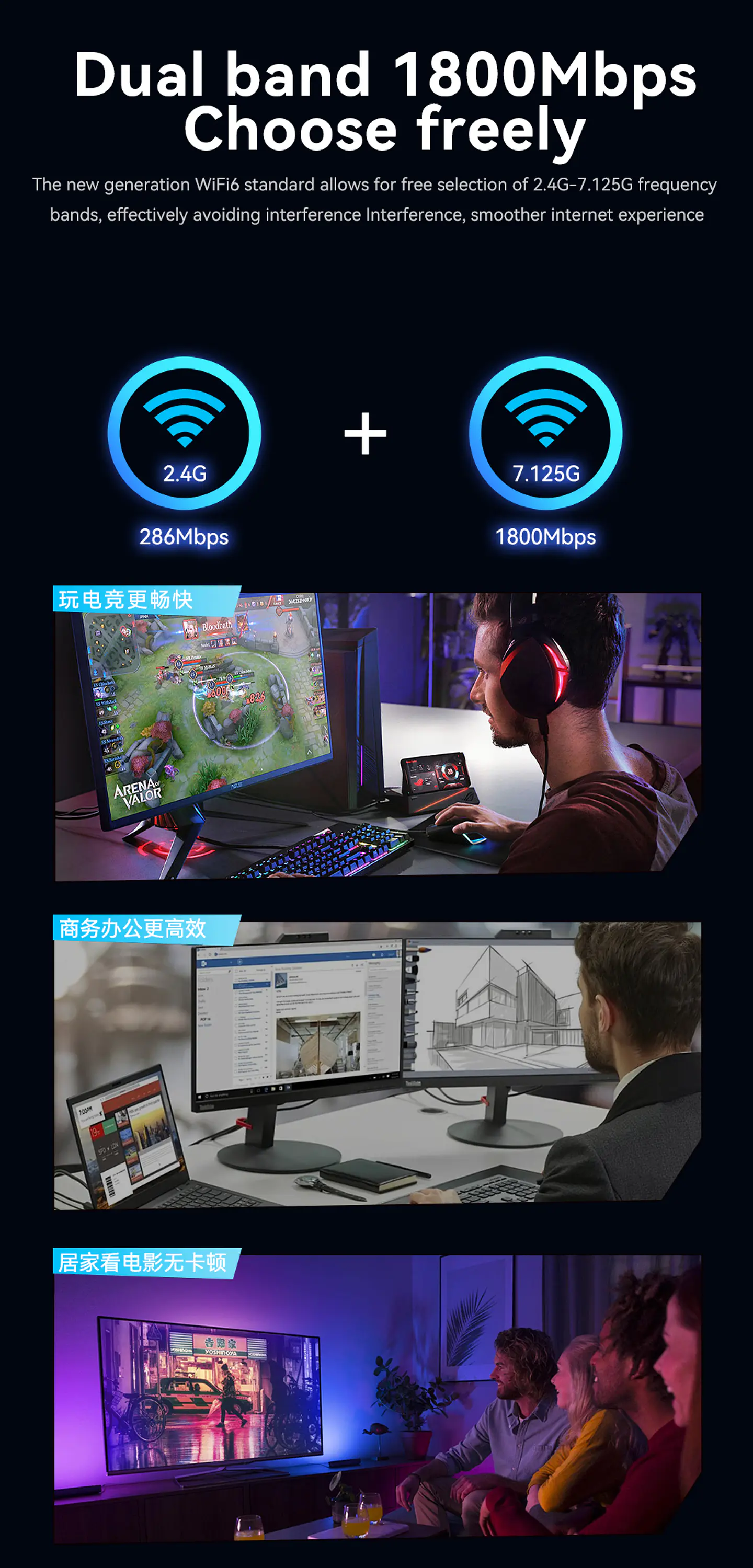 Tarjeta Red Pci-e Inalámbrica Wifi 5 + Bluetooth 4.2 Veggieg 6