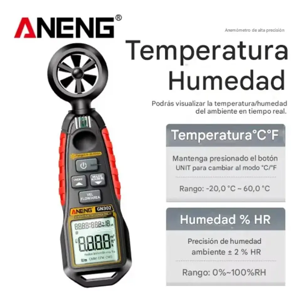 Anemómetro Digital Aneng Gn302 3