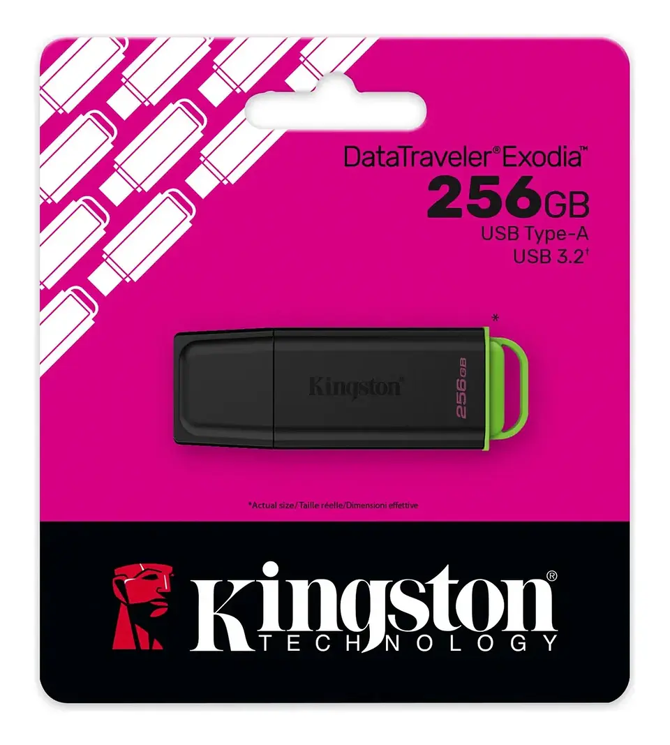 Pendrive Kingston DataTraveler Exodia DTXG2 256GB USB-A 3.2 Gen 1 Negro Verde 1