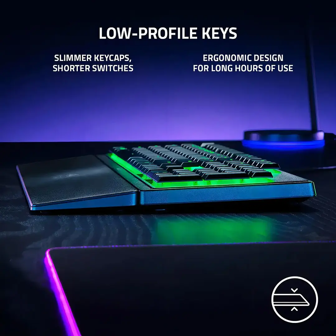 Teclado Gamer Razer Ornata V3 X Full Size Membrana Silenciosa Chroma RGB con Reposamuñecas Negro 6