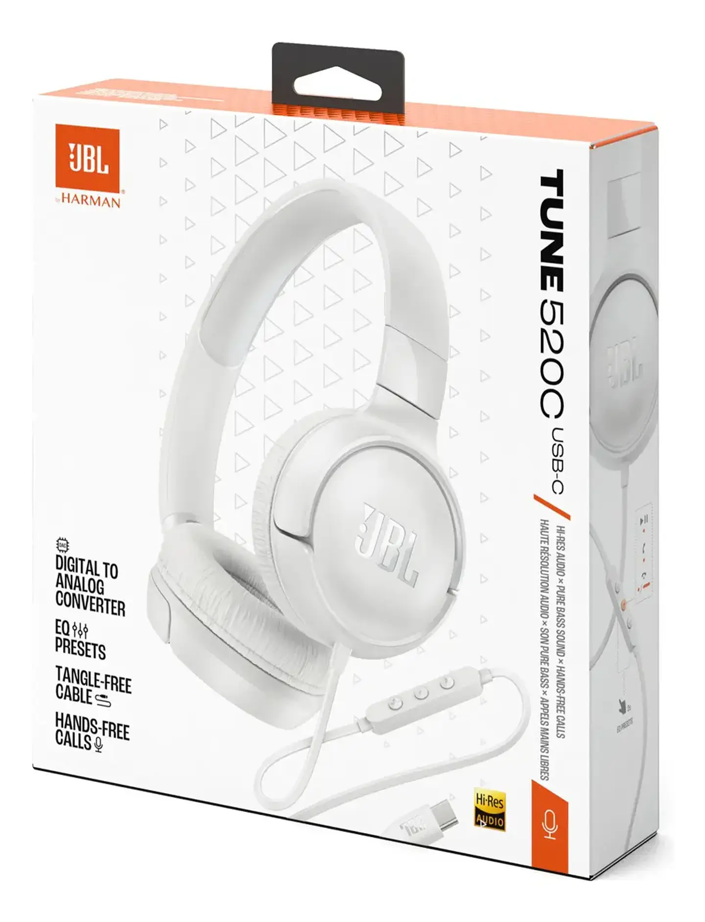 Audífonos Cableados JBL Tune 520C USB-C On-Ear Hi-Res Pure Bass con Micrófono y Control 14