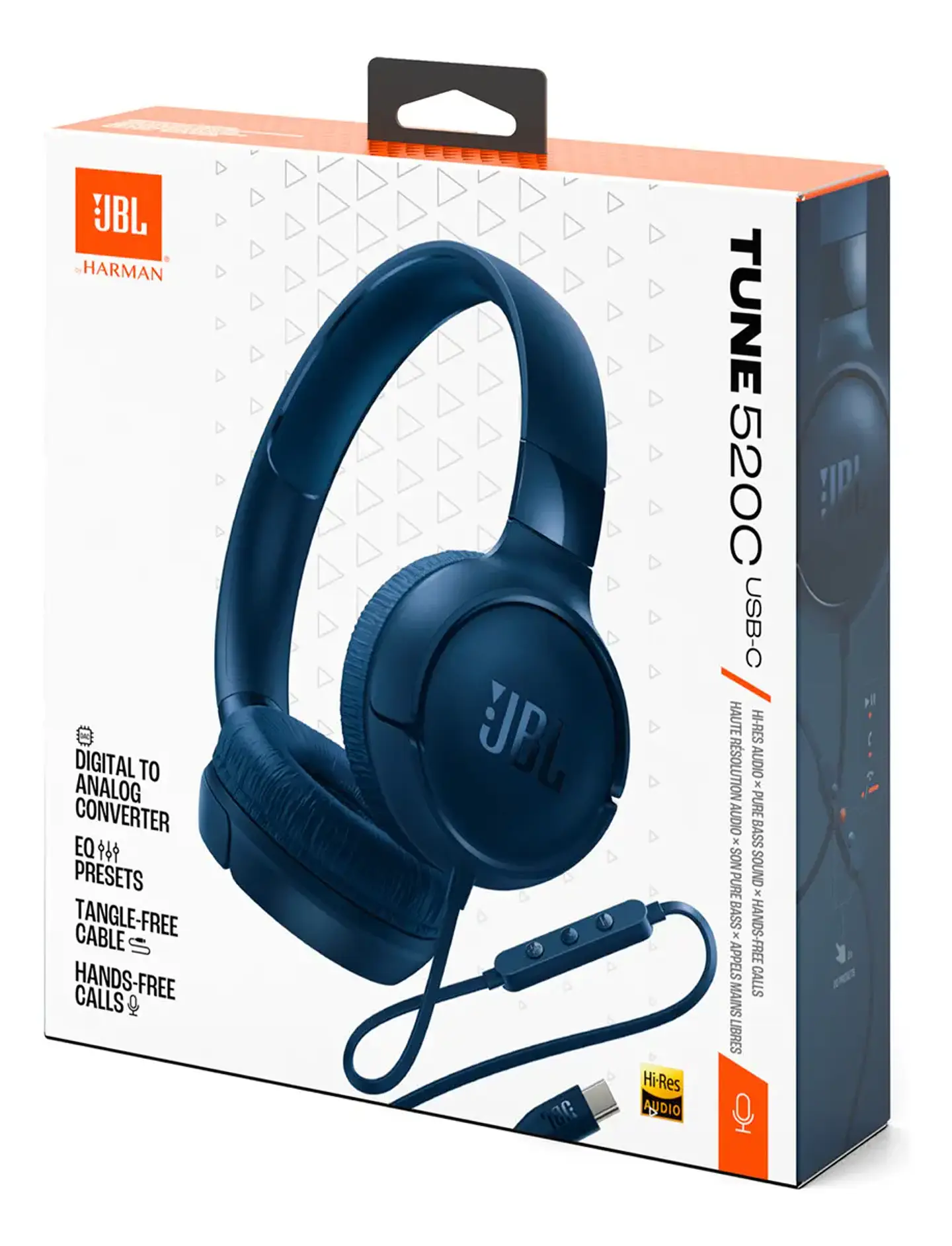 Audífonos Cableados JBL Tune 520C USB-C On-Ear Hi-Res Pure Bass con Micrófono y Control 17