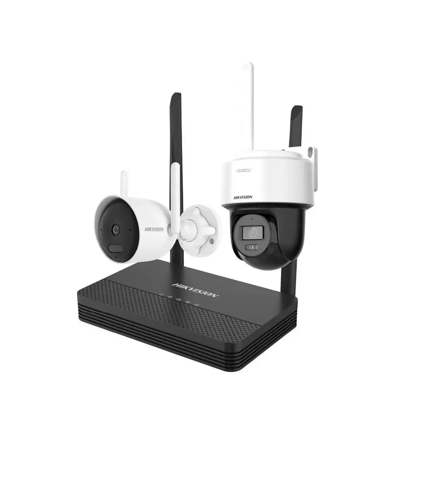 Kit de Seguridad Hikvision NKS422WBPH 2MP WiFi con Cámara Bullet, Domo PT, Audio Bidireccional y NVS de 4 Canales 1