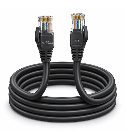 Cable de Red CAT8 RJ45 40Gbps 2000MHz Blindado Ethernet Gamer Profesional